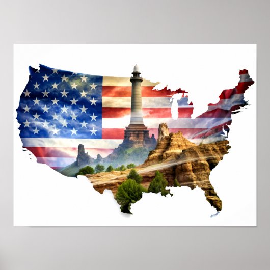Wall Art USA Kaart Poster (Voorkant)