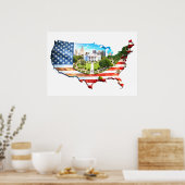 Wall Art USA Kaart Poster (Keuken)