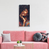 Wall Art van een meisje met rommelig haar en geslo Canvas Afdruk (Insitu (Woonkamer))