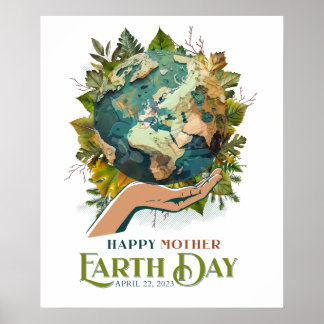 Wall Art voor Happy Earth Day op 22 april Poster