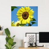 Wall Art zonnebloemen Kunst Print Blue Sky Canvas (Thuiskantoor)