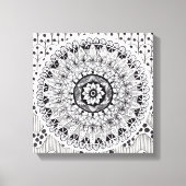 Wall Art Zwart-wit medaillon Doodle Canvas Afdruk (Voorkant)