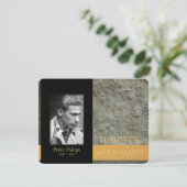 Wall Black Photo Memorial Service Inv Kaart (Staand voorkant)