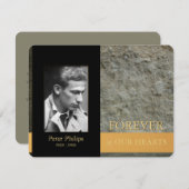 Wall Black Photo Memorial Service Inv Kaart (Voorkant / Achterkant)