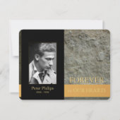 Wall Black Photo Memorial Service Inv Kaart (Voorkant)