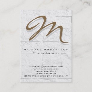 Wall Brick Pattern Bruin Monogram Visitekaartje
