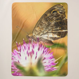 Wall Brown Butterfly Lasiommata megera Painting Sherpa Deken