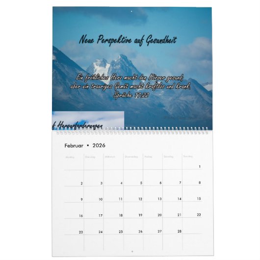 Wall Calendar 2026 with German Bible Verses Kalender (Feb 2026)