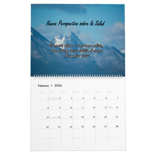 Wall Calendar 2026 with Spanish Bible Verses Kalender (Feb 2026)