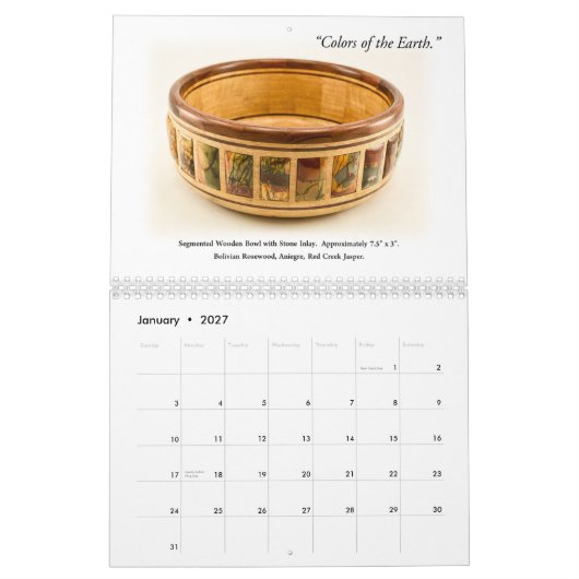 Wall Calendar - Decoratief Woodkeerproces Kalender (Jan 2027)