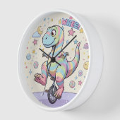 Wall Clock, 10" Round Natural Wood Frame (Hoek)