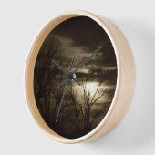 Wall Clock, 10" Round Natural Wood Frame  (Hoek)