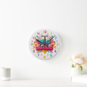 Wall Clock, 8" Round Acrylic Ronde Klok (Huis)