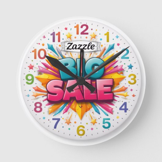 Wall Clock, 8" Round Acrylic Ronde Klok (Voorkant)
