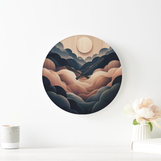 Wall Clock - abstracte kunst AI ontworpen Grote Klok (Huis)