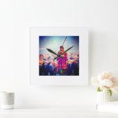 wall clock Afghan design Vierkante Klok (Huis)