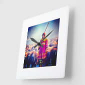 wall clock Afghan design Vierkante Klok (Hoek)