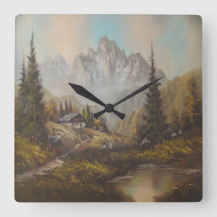 Wall Clock Ann Hayes Painting Bavarian Dream Vierkante Klok