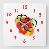 Wall Clock : Apple Fresh Vierkante Klok (Voorkant)