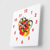 Wall Clock : Apple Fresh Vierkante Klok (Hoek)