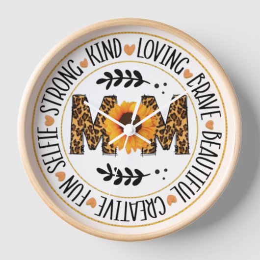 Wall clock as a gift for mum on her day (Voorkant)