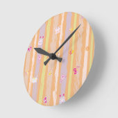 Wall Clock – Baby Joy & Creatures Pastel Animal Ronde Klok (Hoek)