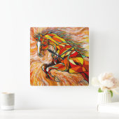 Wall Clock Beautiful Horse Vierkante Klok (Huis)