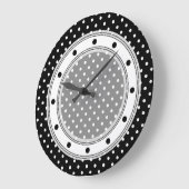 Wall Clock Black en White Polka Dot Grote Klok (Hoek)