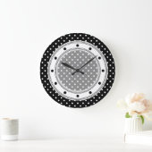 Wall Clock Black en White Polka Dot Grote Klok (Huis)