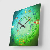 Wall Clock bloem ontwerp stijl Vierkante Klok (Hoek)