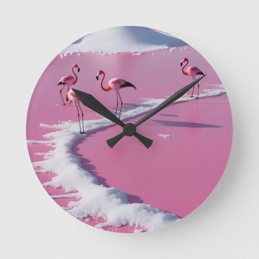 Wall Clock bonaire zout flats roze Ronde Klok (Voorkant)