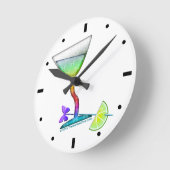 WALL CLOCK - BUTTERFLY MARTINI RONDE KLOK (Hoek)