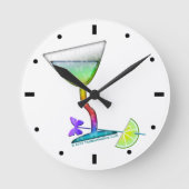 WALL CLOCK - BUTTERFLY MARTINI RONDE KLOK (Voorkant)