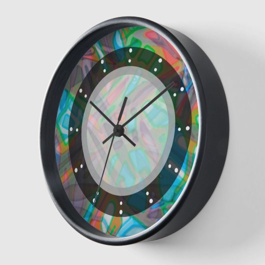 Wall Clock Colorful Glas in lood (Hoek)