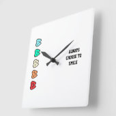 Wall Clock – Cute Dental Art & Positive Decor Vierkante Klok (Hoek)
