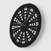 Wall Clock, Een elegant zwart wit klassiek ontwerp Grote Klok (Hoek)