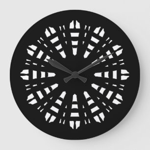 Wall Clock, Een elegant zwart wit klassiek ontwerp Grote Klok