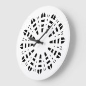 Wall Clock, Een elegant zwart wit klassiek ontwerp Grote Klok (Hoek)
