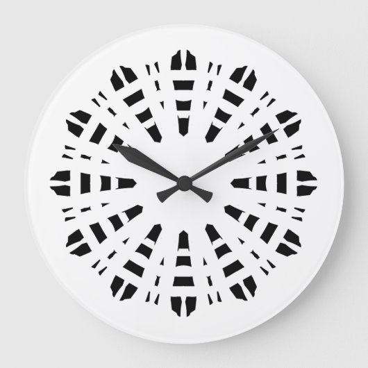 Wall Clock, Een elegant zwart wit klassiek ontwerp Grote Klok (Voorkant)