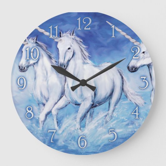 wall clock-eenhoorns grote klok (Voorkant)