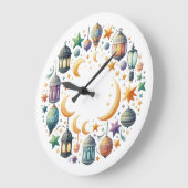 Wall Clock-Eid Mubarak Wreath Wall Clock Grote Klok (Hoek)