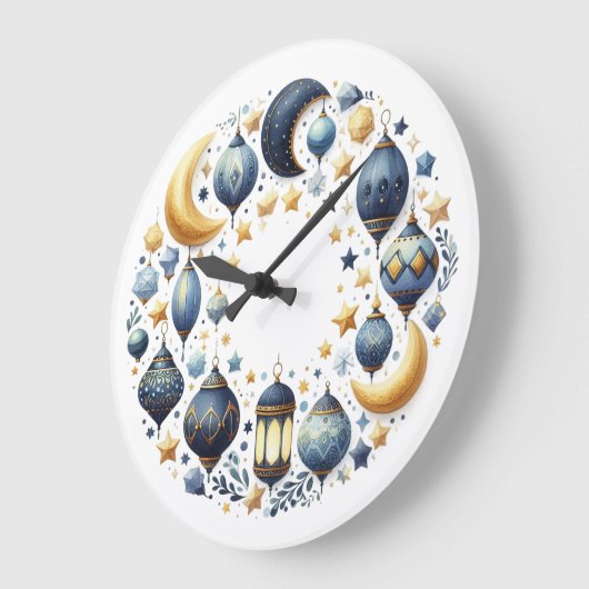 Wall Clock-Eid Mubarak Wreath Wall Clock Grote Klok (Hoek)