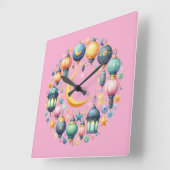 Wall Clock-Eid Mubarak Wreath Wall Clock Vierkante Klok (Hoek)
