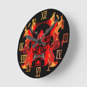 Wall Clock Evil Samurai  Ronde Klok (Hoek)