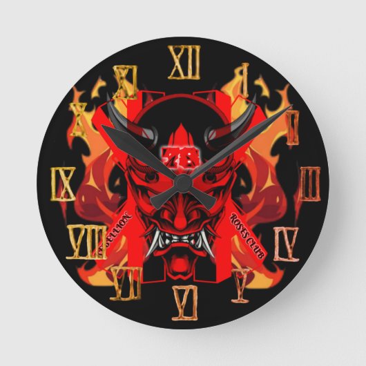 Wall Clock Evil Samurai  Ronde Klok (Voorkant)