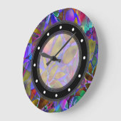 Wall Clock Floral Abstract Glas in lood Grote Klok (Hoek)