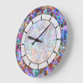 Wall Clock Floral Abstract Glas in lood Grote Klok (Hoek)