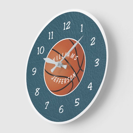 Wall Clock for Basketball Fan personalize Grote Klok (Hoek)