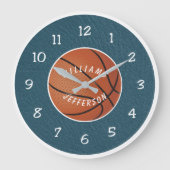 Wall Clock for Basketball Fan personalize Grote Klok (Voorkant)