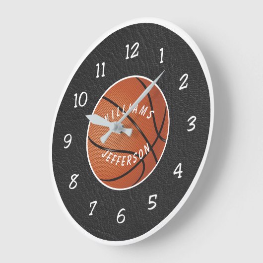 Wall Clock for Basketball Fan personalize Grote Klok (Hoek)